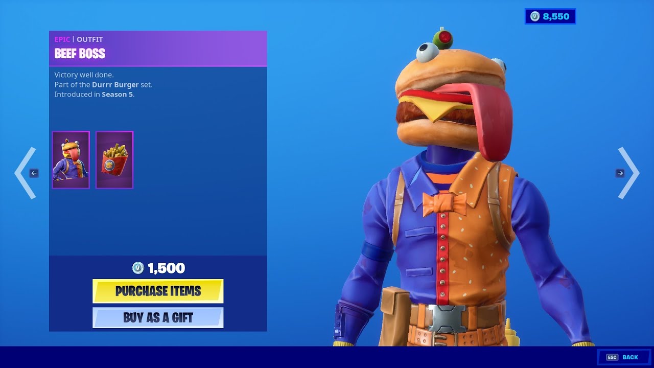 Beef Boss skin Fortnite Item Shop (20180810) YouTube