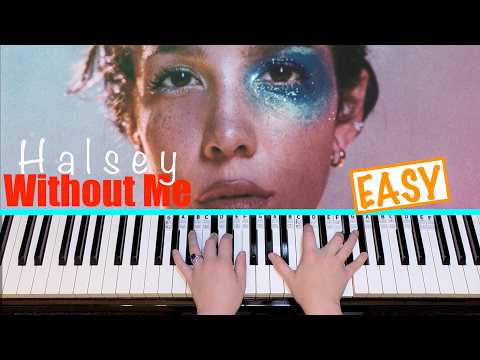 WITHOUT ME - Halsey Piano Tutorial [chords accompaniment]