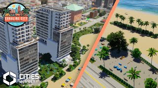 Creating half-functional BEACH PARK with hotels, houses & shops in Cities Skylines 2 | Coraline City