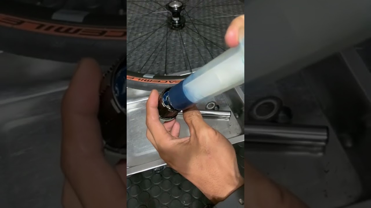 Re-lubricate the blackened wheel bearings and components | 