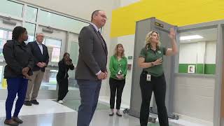 New Grier Middle School tour and school supply drop off.