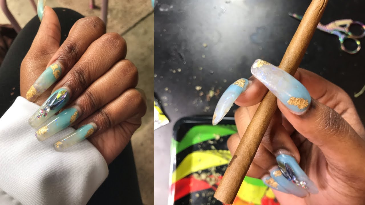 HOW TO ROLL UP w/ LONG NAILS 💨 LONG NAILS EDITION 💅🏽 BEGINNER