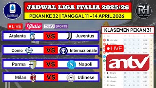 Jadwal Liga Italia 2026 Pekan 32~ATALANTA VS JUVENTUS~Klasemen Serie A 2025/2026 Terbaru~Live ANTV