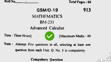 2019 Kuk BSc 1st Sem Maths Advance Calculus Question Paper