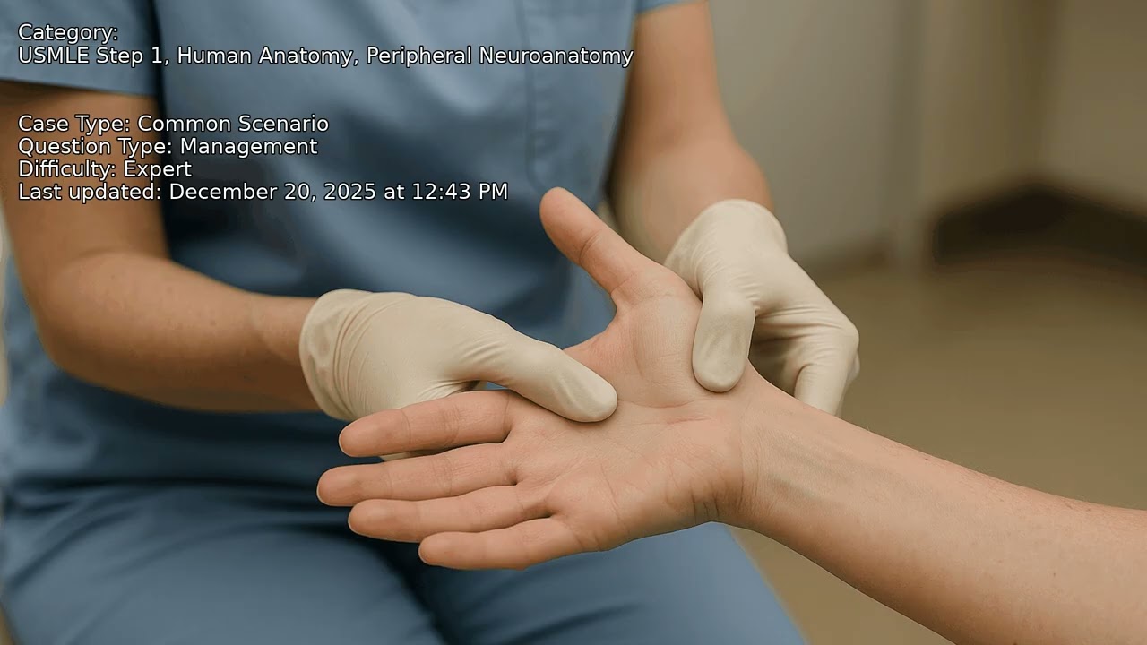 Peripheral Neuroanatomy, Human Anatomy, USMLE Step 1 - Full Vignette with Extended Explanations