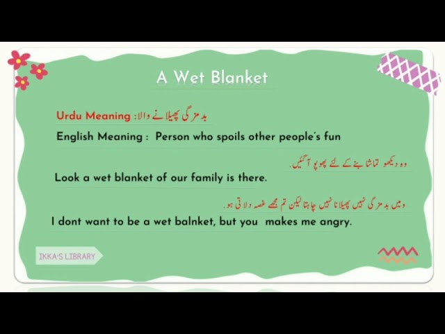 A Wet Blanket Idiomatic Expression Youtube