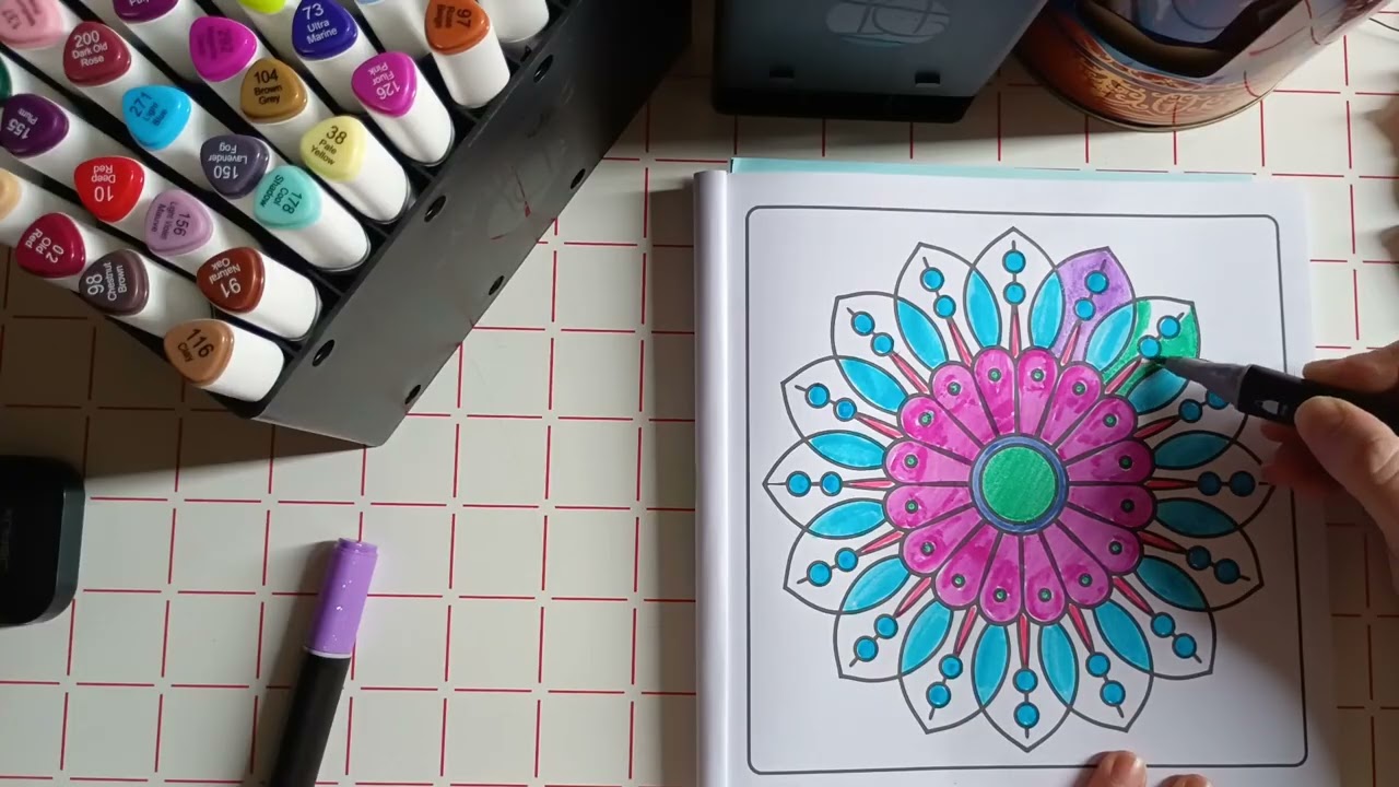 ASMR color mandala relax 💗 Color with me please subscribe to channel 💙✏️ 