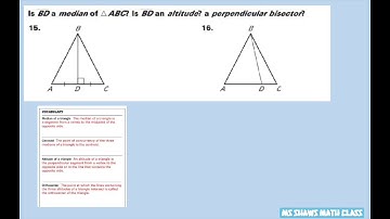 Is BD a median, altitude, perpendicular bisector of given triangles