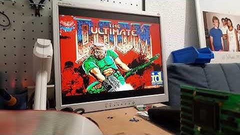 FastDoom dev build, EGA 320x200 16 colors (Trident Paradise PEGA-1A, Cirrus Logic GD-5422)