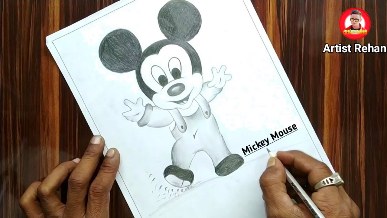 How to draw Mickey Mouse - Easy drawing tutorial | Pencil sketch