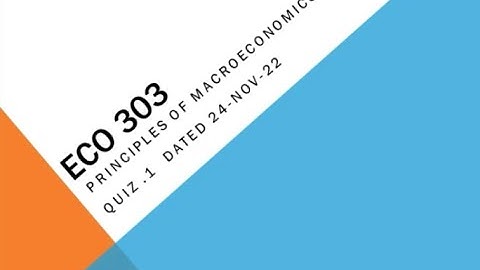 Eco303 Principles Of Macro Economicss Quiz No 1 Solution