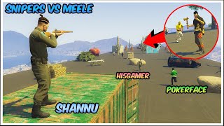 GTA5 Next Level Snipers Vs Meele Weapon Fight #pokerface #gtavonline