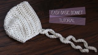 crochet Tutorial  Easy newborn baby bonnet