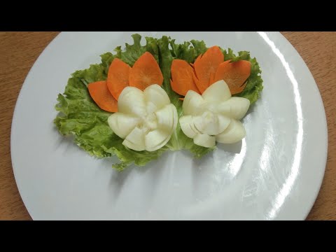 Cara membuat garnish dari bawang bombay