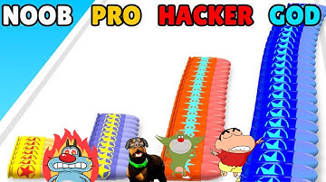 SHINCHAN & CHOP Challenges Oggy And Jack In Bullet Stack Game | NOOB vs PRO vs HACKER vs GOD