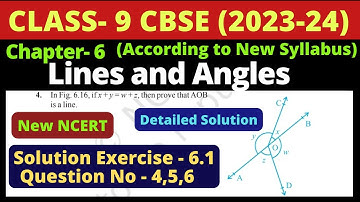 Class 9 Maths | Chapter 6 | Lines and Angles | Exercise 6.1| Ex 6.1 Q4,Q5,Q6 | New NCERT | 2023-24 |