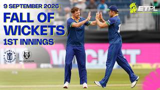 Fall of wickets in the 1st innings | Dublin Guardians vs Belfast Wolves | ETPL