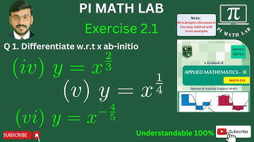 Differentiate w.r.t x ab-initio or first principle - Lecture 2 - Ex (2.1) - Q (1) -Math 233 - 2022
