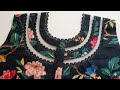 DIY three round pati neck organza lace cutting stitching step by step #aikasdesigner