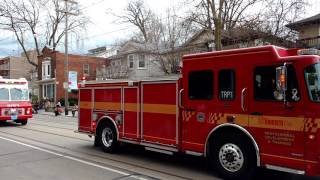 Fire department pipes and drums, trucks, grand marshal toronto ems