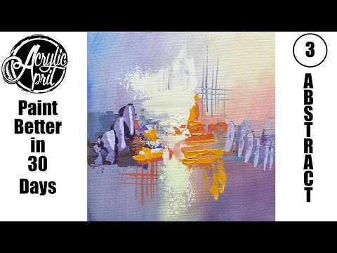 Easy Abstract    How to paint Abstract acrylics for beginners: Acrylic April Day 3