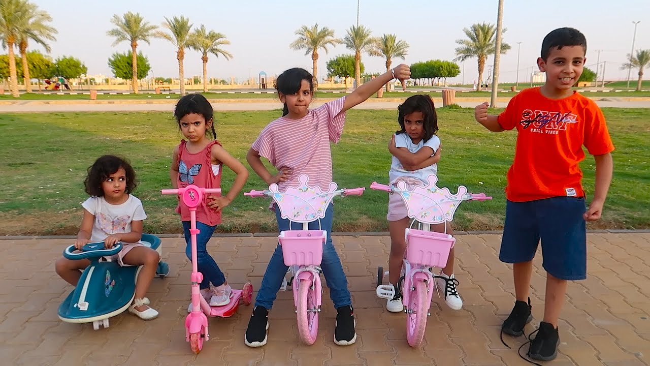 تحدي بين سكوتر سارة وسيكل شفا وميمي وجوجو تتوقعون من فازت !!