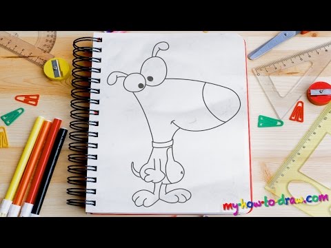 How to draw a Cartoon Dog - Easy step-by-step drawing lessons for kids