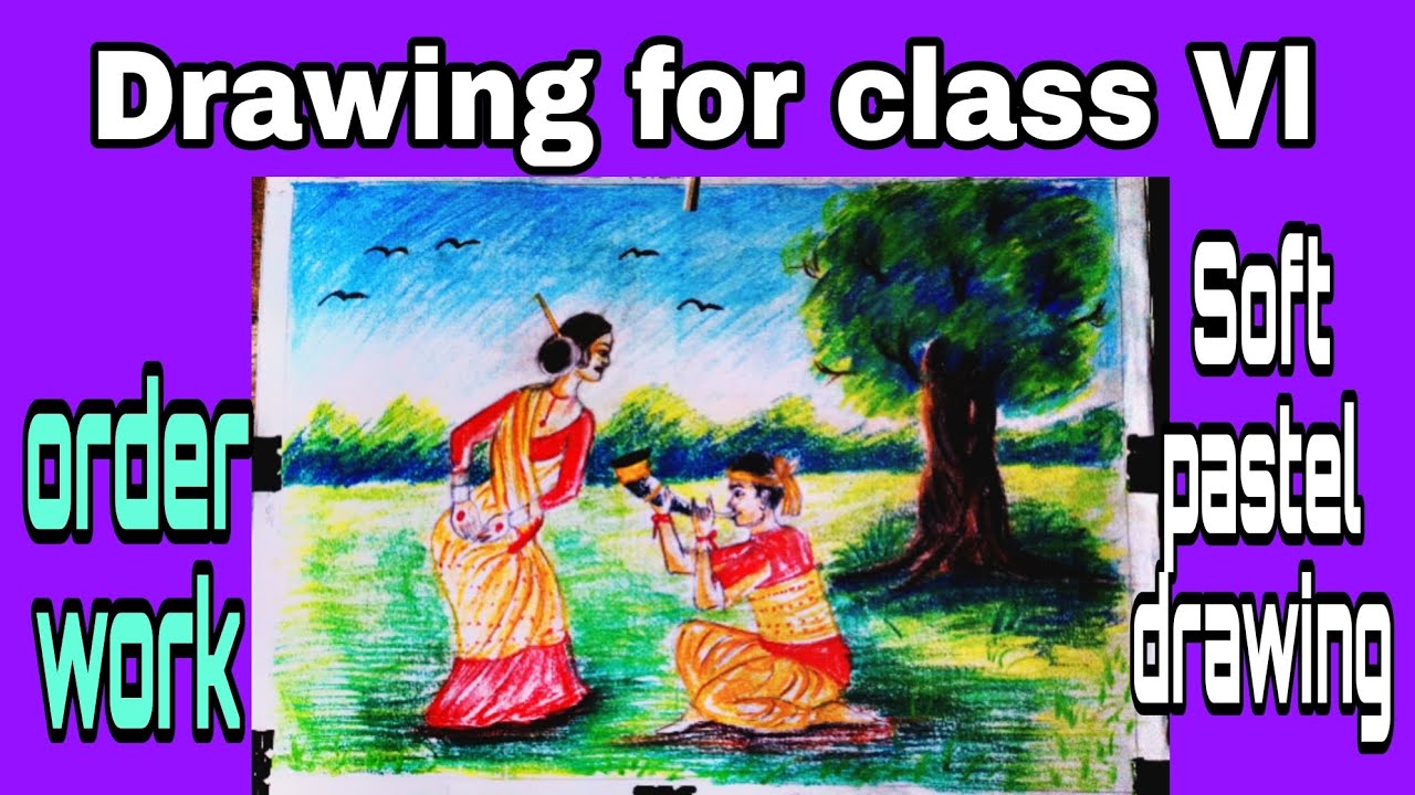 drawing for class VI #softpastelpainting #drawingtutorial #assamese # ...