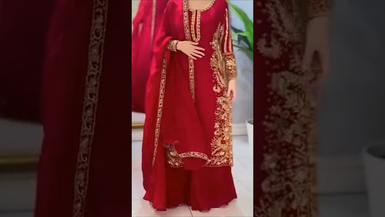 Embroidery work suit design 2025/Party wear dress design/Pakistani suit design 