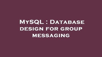 MySQL : Database design for group messaging