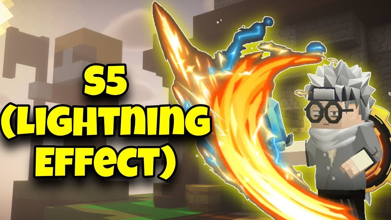 Using The S5 Sword Effect In BedWars Blockman Go