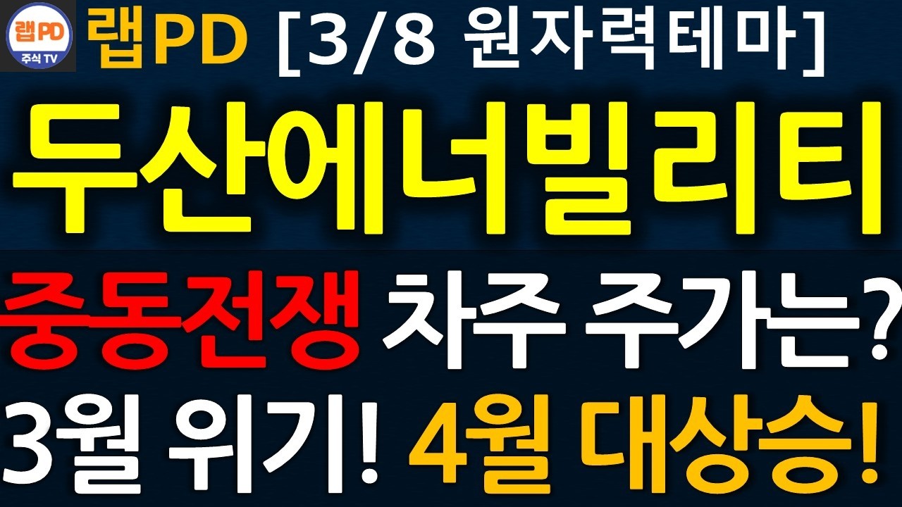 두산에너빌리티 중동전쟁 차주 주가는? 3월 위기! 4월 대상승! 트럼프는 인플레가 두렵다! 3/8