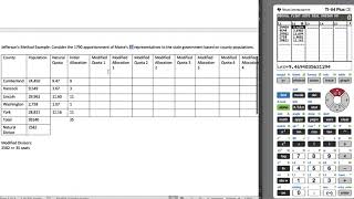 Jefferson's Method of Apportionment
