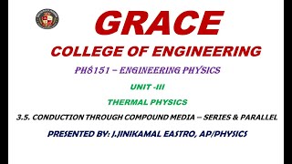 GRACE COE -PHYSICS – UNIT-3 Thermal Physics – 3.5– Conduction through compound media in series