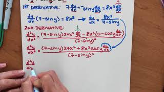 §2.6 #29-34  Use Implicit Differentiation to find the Second Derivative