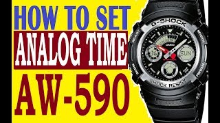 How to set analog time on G-Shock AW-590 manual 4778 for use
