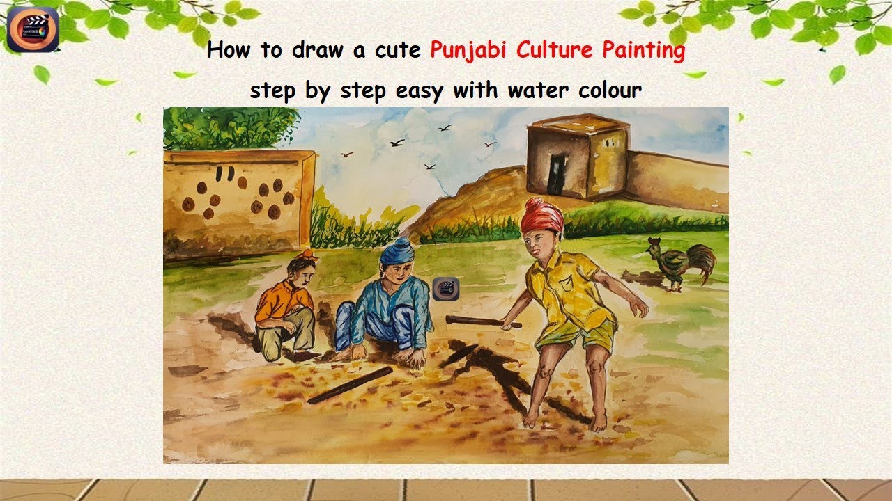PUNJABI CULTURE | How to draw a Punjabi Culture painting step-by ...