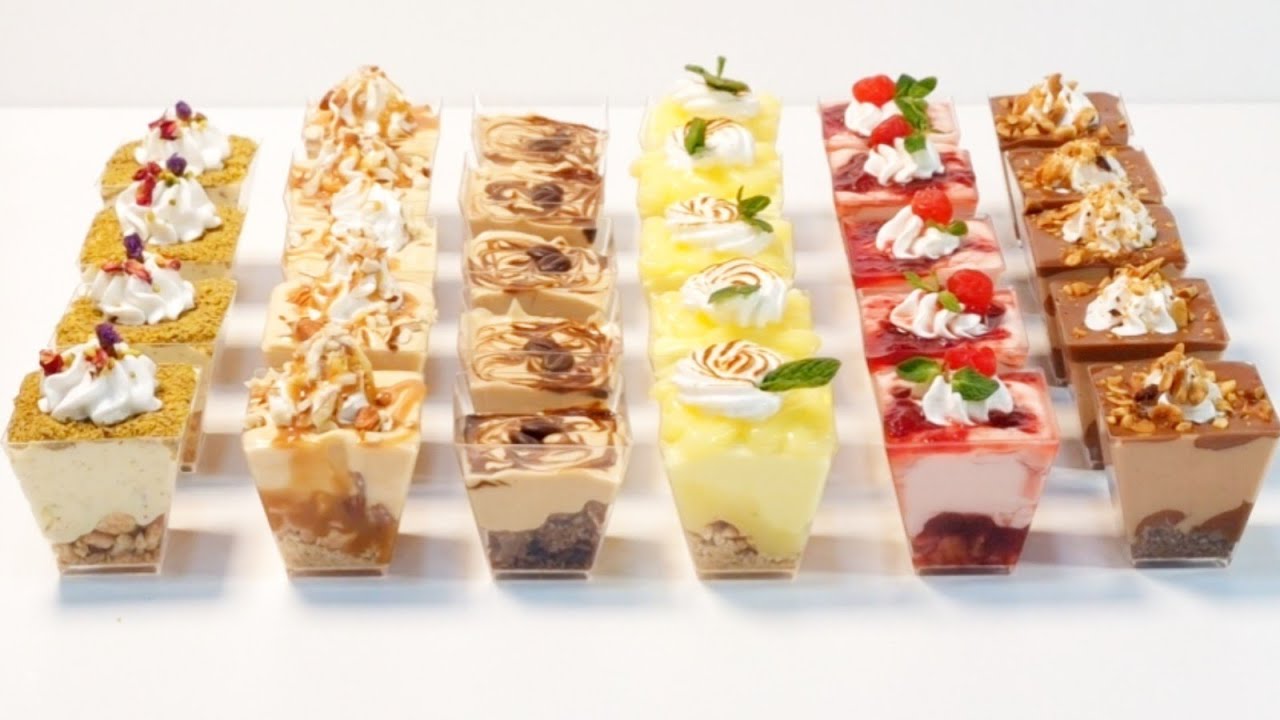 6 Verrines sucrées avec 1 SEULE CRÈME | 6 تحليات مختلفة بنفس الكريمة