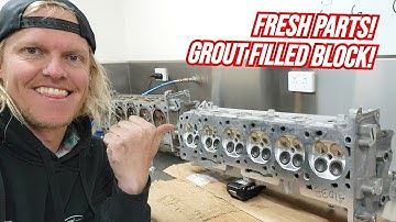 Grout Filling a Barra Block! New CNC head has arrived.