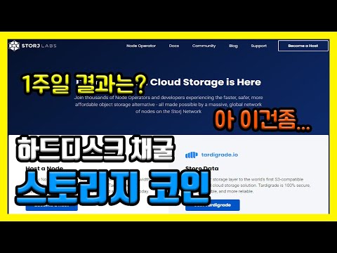   하드디스크 공간 임대로 채굴이 가능한 스토리지 코인 Storj 1주일 돌려봤어요 원리 및 수익 결과는