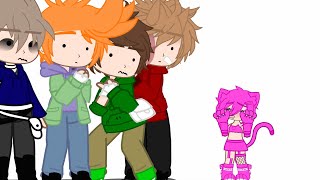 [I was bored and needed to post something] Edd, Matt, Tom, And Tord meet a UwU cat.  [My AU people]