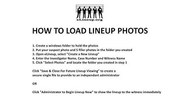 How to Load Lineup Photos into eLineup