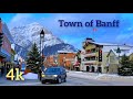 Town Of Banff 2021- Banff National Park, Alberta, Canada. Walking tour 4K.