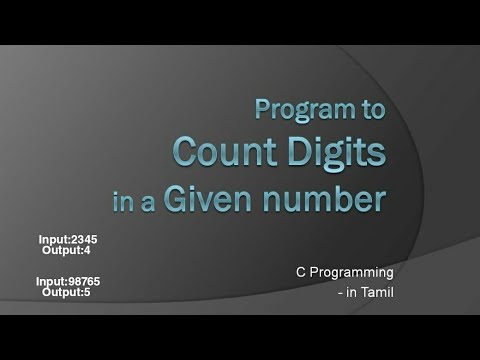 Program to Count Number Digits in a Given Number | C Programming in ...