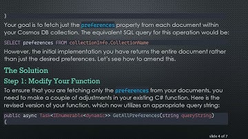 How to Fetch Specific Data from Azure Cosmos DB Using C#