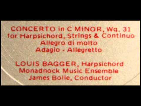 CPE Bach / Louis Bagger, 1966: Harpsichord Concerto in C Minor, Wq. 31 - Monadnock Music ...