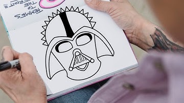 HOW TO DRAW DARTH VADER HELMET EASY STEP BY STEP