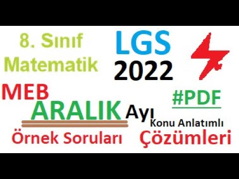 MEB LGS Aralık Ayı Örnek Soruları 2021 2022 | Matematik Çözümleri  | PDF indir | 8. Sınıf | eba