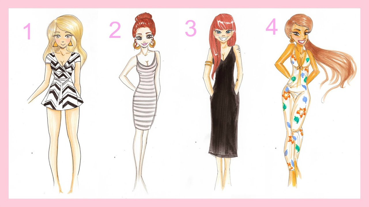Drawing Tutorial | 4 SUMMER OUTFITS ♡ - YouTube