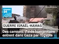 Isral bombarde la bande de gaza des camions daide humanitaire entrent dans lenclave par lgypte